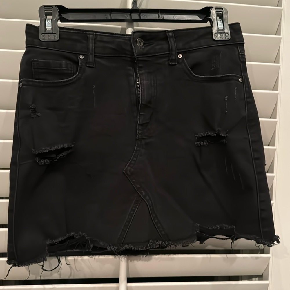 Wax Jean Mini Skirt